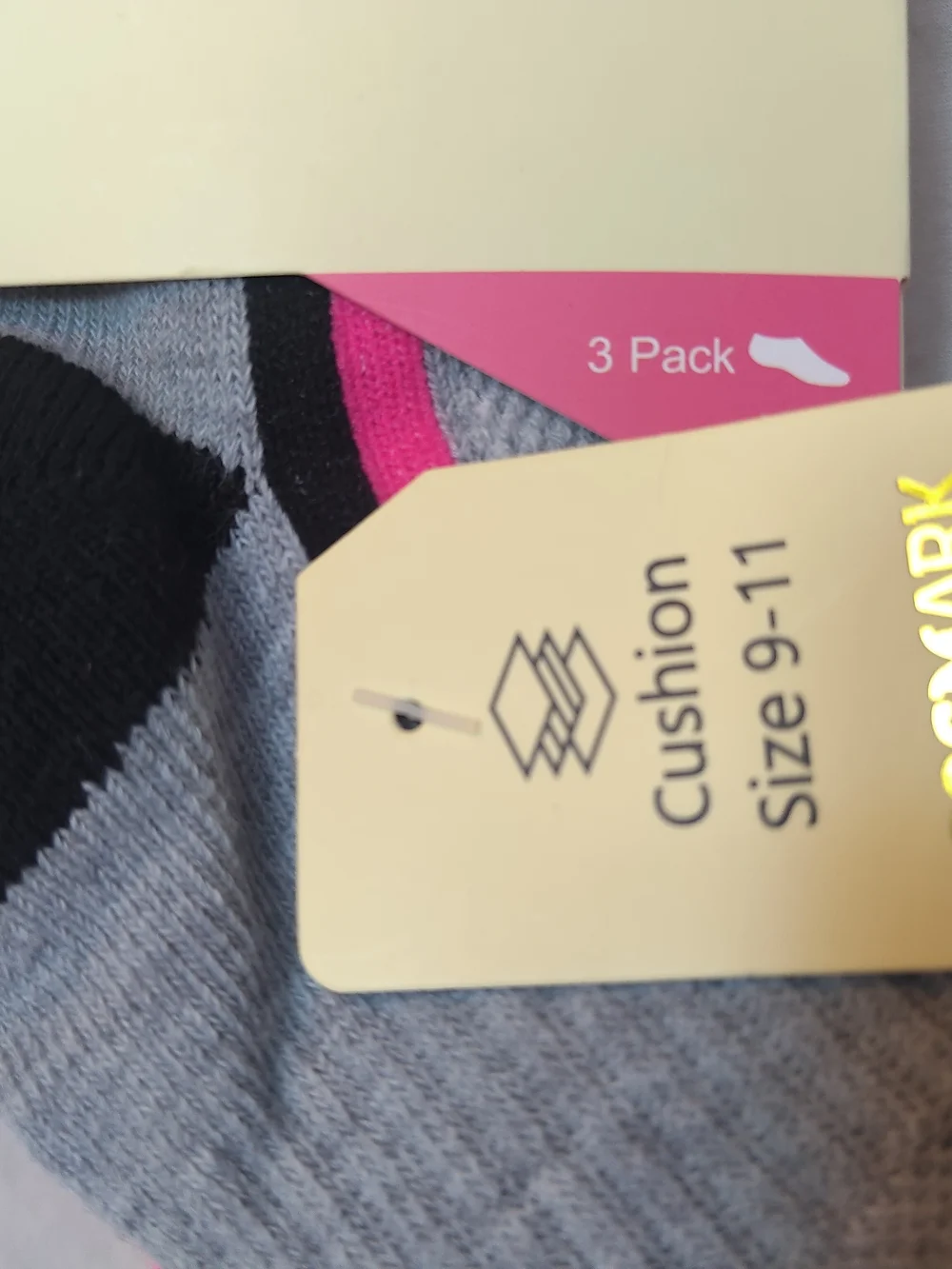 Socmark Women's Athletic Ankle Socks - Gray, Black, Grey & Pink